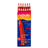 Nebulo Színes ceruza, jumbo háromszög, Nebulo piros 2 db/csomag