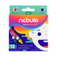 Nebulo Zsírkréta készlet, háromszög Nebulo, 12 klf. szín