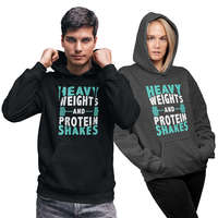 Fruit of the Loom, Kariban Heavy weights and protein shakes - GYM Fitness Unisex Kapucnis Pulóver