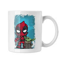 Deadpool és Baby Yoda - Fehér Bögre