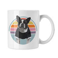 Retro Frenchie - Fehér Bögre