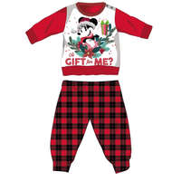 Disney Minnie egér téli vastag karácsonyi baba pizsama - pamut flanel pizsama - piros-fekete - 98
