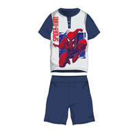 Pókember nyári rövid ujjú gyerek pizsama - pamut jersey pizsama - sötétkék-fehér - 122