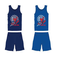 Pókember pamut nyári együttes - trikó-rövidnadrág szett - sötétkék - 110