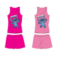 Disney Stitch pamut nyári együttes - trikó-rövidnadrág szett - pink - 98