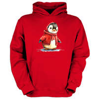 Fruit of the Loom Karácsonyi Pingvin - Gyerek Kapucnis Pulóver