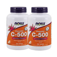 Now Foods Now Foods C-vitamin 500mg Narancs rágótabletta 2x1 doboz, 2x100db csomagban olcsóbb!