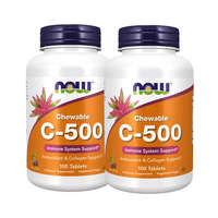 Now Foods Now Foods C-vitamin 500mg Cherry 2x1 doboz 2x100db rágótabletta- csomagban olcsóbb!