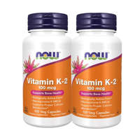 Now Foods Now Foods K-2 100 µg K2 vitamin 2x1 doboz, 2x100 kapszula csomagban olcsóbb!