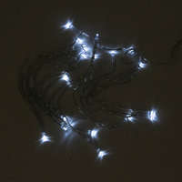  Elemes karácsonyi fényfüzér - hideg fehér, 20 ledes, fehér vezetékkel / 3 méter (925)
