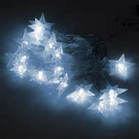  Karácsonyi mini csillag alakú LED fényfüzér - hideg fehér / 3 méter, 20 LED, elemes