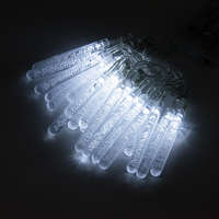  Karácsonyi jégcsap alakú LED fényfüzér - hideg fehér / 2,8 méter, 20 LED, elemes