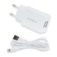 Ezra dupla USB-s gyorstöltő adapter és adatkábel Lightning csatlakozóval