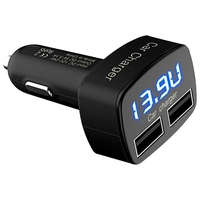  13146 M27 Autós töltő + voltmérő - USB + USB-C (PD) - Quick Charge 3.0 - 12-24V