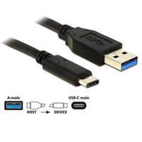 DELOCK Delock 83870 USB 10 Gbps (USB 3.1 Gen 2) A > USB Type-C 1 m fekete USB kábel