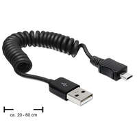 DELOCK Delock 83162 USB 2.0-A apa > Micro USB-B apa spirál kábel