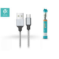 DEVIA Devia ST325427 Tube Micro USB ezüst/fekete textil adatkábel