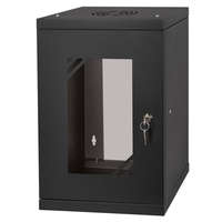 STALFLEX Stalflex RC10-9U-300GB 10" 9U 300 mm mély lapraszerelt fekete üveg ajtós fali rack szekrény