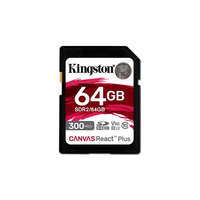 KINGSTON Kingston 64GB SD Canvas React Plus (SDXC Class 10 UHS-II U3) (SDR2/64GB) memóriakártya