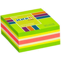 STICK N Stick&#039;N 51x51 mm 250 lap neon green mix öntapadó kockatömb