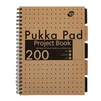 PUKKA PAD Pukka Pad Project Book Kraft A4 200 oldalas vonalas újrahasznosított spirálfüzet