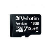 VERBATIM Verbatim 44082 SDHC 16GB U1 Class 10 micro memóriakártya + adapter