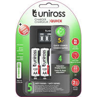 UNIROSS Uniross UCU002A 2100mAh Hybrio Ni-Mh LCD akku gyorstöltő + 4xAA akku