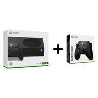 MICROSOFT Microsoft Xbox Series S 1TB fekete játékkonzol + Xbox Series X/S Carbon Black vezeték nélküli kontroller