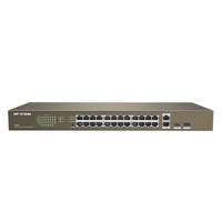 IP-COM IP-COM Switch - F1026F (24 port 100Mbps + 2 port 1Gbps SFP; 1U fém ház, rackbe szerelhető)