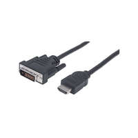 MANHATTAN Manhattan Kábel - HDMI to DVI ( 1,8m; HDMI 19 pin - DVI-D Dual Link, Fekete)