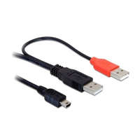 DELOCK Delock Kábel - 82447 (2x USB-A 2.0 -> USB Mini 5 pin, apa/apa, 1m)