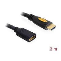 DELOCK Delock kábel - 83081 (magas sebességű HDMI hosszabbító kábel, Ethernettel, A apa / anya, 3 m)
