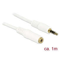 DELOCK Delock Kábel - 84480 (3,5 mm Jack Hosszabbító kábel, apa/anya, iPhone 4 pin, fehér, 1m)