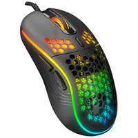 EVEREST Everest Gamer Egér - SM-G66 X-HOLE (8000 DPI, 7gomb, 1,5m harisnyázott kábel,optikai, fekete, RGB LED)