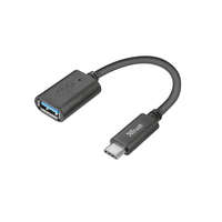 TRUST Trust Kábel - USB-C - USB3.0 (10cm; fekete; USB-C - USB-A csatlakozó)