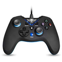 SPIRIT OF GAMER Spirit of Gamer Gamepad - XGP WIRED Blue (USB, 1,8m kábel, Vibration, PC és PS3 kompatibilis, fekete-kék)