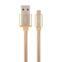 Gembird Gembird Cotton braided Micro-USB cable with metal connectors 1,8m Gold