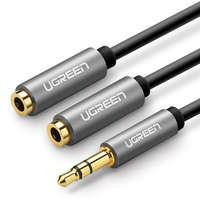 UGREEN UGREEN AUX 3,5 mm-es audio elosztó jack kábel, 20 cm (szürke)