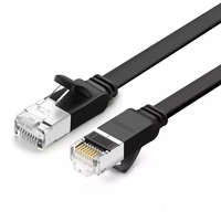 UGREEN UGREEN Ethernet RJ45 lapos hálózati kábel fém csatlakozókkal, Cat.6, UTP, 3m (fekete)