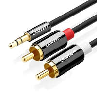 UGREEN UGREEN AV116 3,5 mm-es jack 2RCA (Cinch) kábel, 1,5 m (fekete)