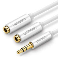 UGREEN UGREEN AV123 AUX audio elosztó 3,5 mm-es jack kábel, 20 cm (fehér)