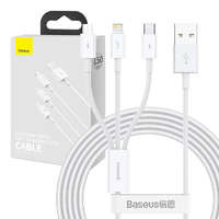 Baseus Baseus Superior Series 3 az 1-ben USB-kábel, USB-mikro-USB / USB-C / Lightning, 3,5 A, 1,2 m (fehér)