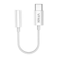 Vipfan Vipfan L08 USB-C és mini jack 3.5mm AUX kábel, 10cm (fehér)