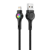 Vipfan USB és Lightning kábel Vipfan Colorful X08, 3A, 1.2m (fekete)