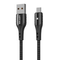 Vipfan USB és Micro USB kábel Vipfan Colorful X13, 3A, 1.2m (fekete)