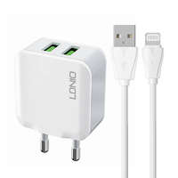 LDNIO Wall charger LDNIO A2201 2USB + Lightning cable