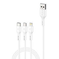 Foneng Foneng X36 3in1 USB to USB-C / Lightning / Micro USB Cable, 2.4A, 1,2m (White)