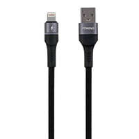 Foneng USB cable for Lightning Foneng X79, LED, braided, 3A, 1m (black)