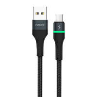 Foneng Foneng X79 USB to Micro USB Cable, LED, Braided, 3A, 1m (Black)