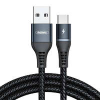 Remax Cable USB-C Remax Colorful Light, 1m, 2.4A (black)